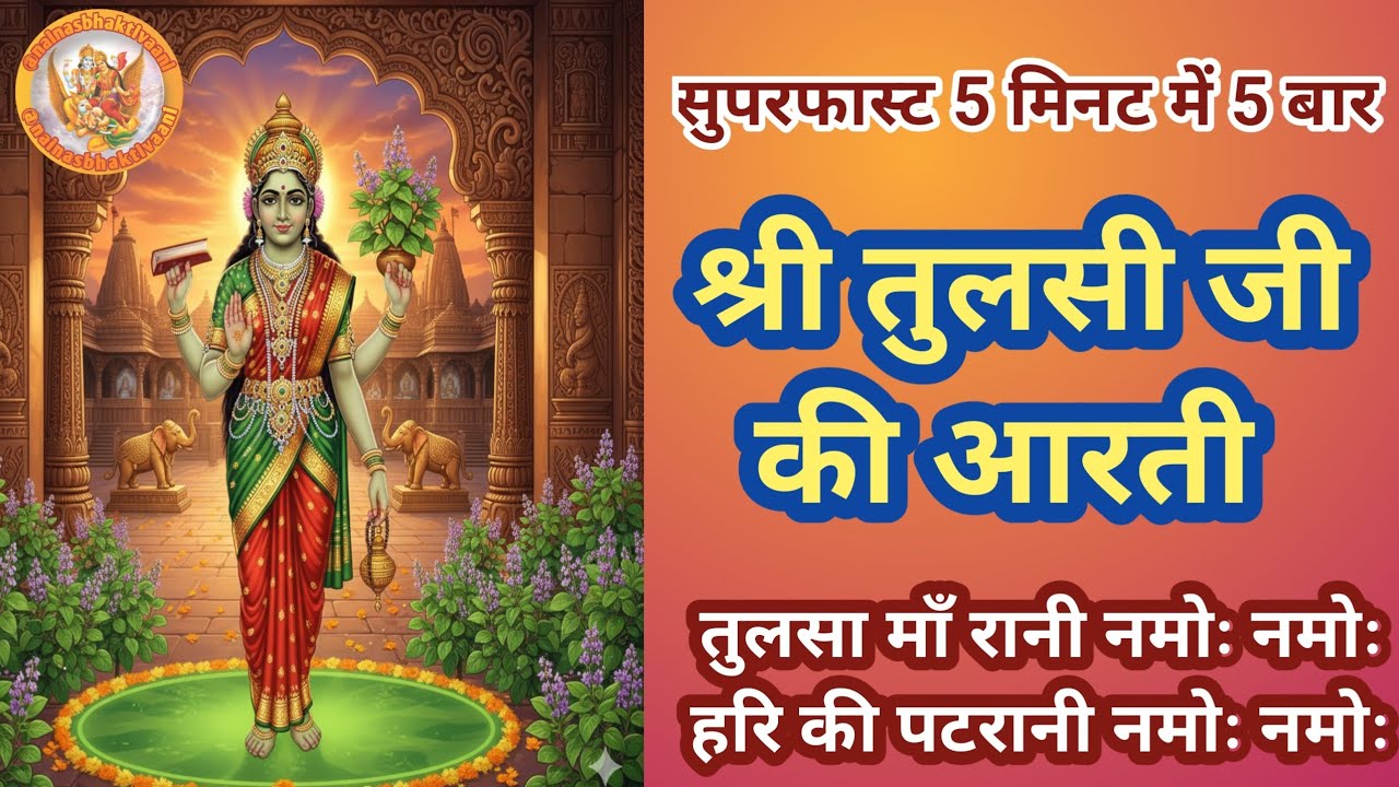 सुपरफास्ट 5 मिनट में 5 बार श्री तुलसी जी की आरती  |  तुलसा माँ रानी नमो नमो हरि की पटरानी नमोः नमोः|