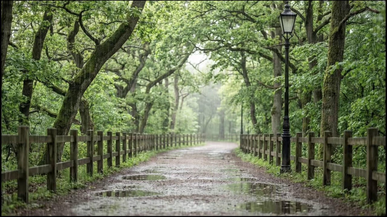 Rain Drizzling Over Green Leaves | Tranquil Forest Ambience for Sleep