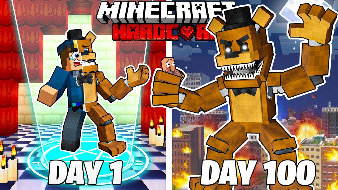 I Survived 100 Days in Five Nights at Freddy's in HARDCORE Minecraft