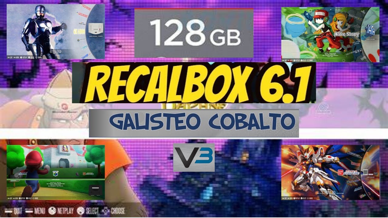 RECALBOX 6.1 DRAGONBLAZE GALISTEO V3 128GB - 87 SYS + 14.000 JEUX+ Astuces pour Jeux PS1 Plus Beaux