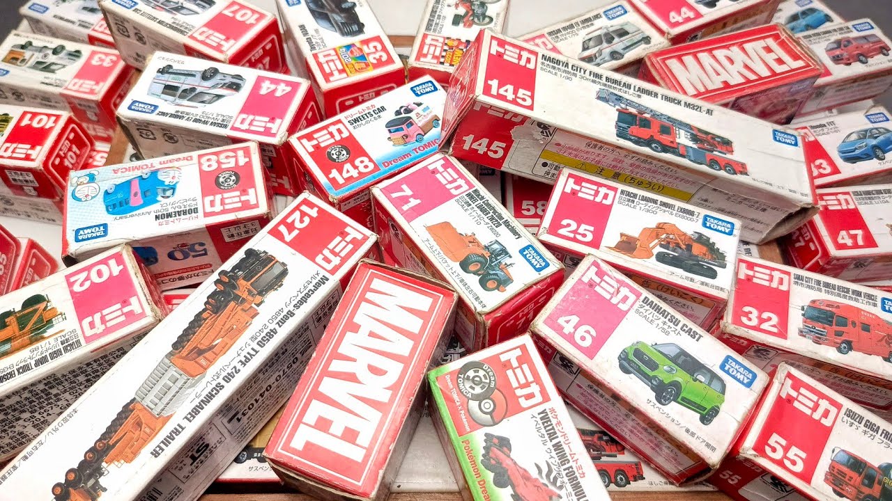 【トミカ】ミニカー大集合! Vo9 遊んだトミカを箱に入れて並べてみました。