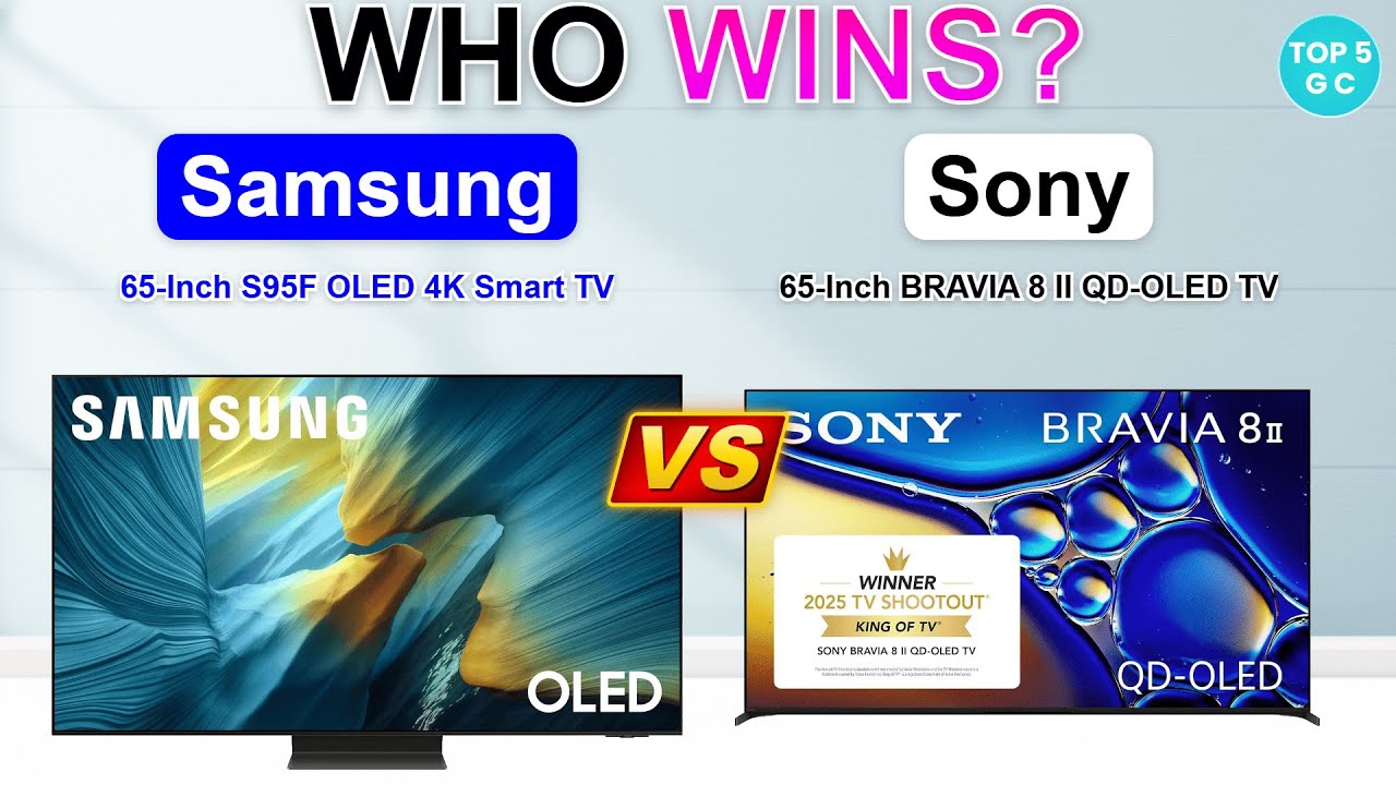 Samsung 65-Inch S95F OLED 4K Smart TV vs Sony 65-Inch BRAVIA 8 II QD-OLED TV : Which is Best ?