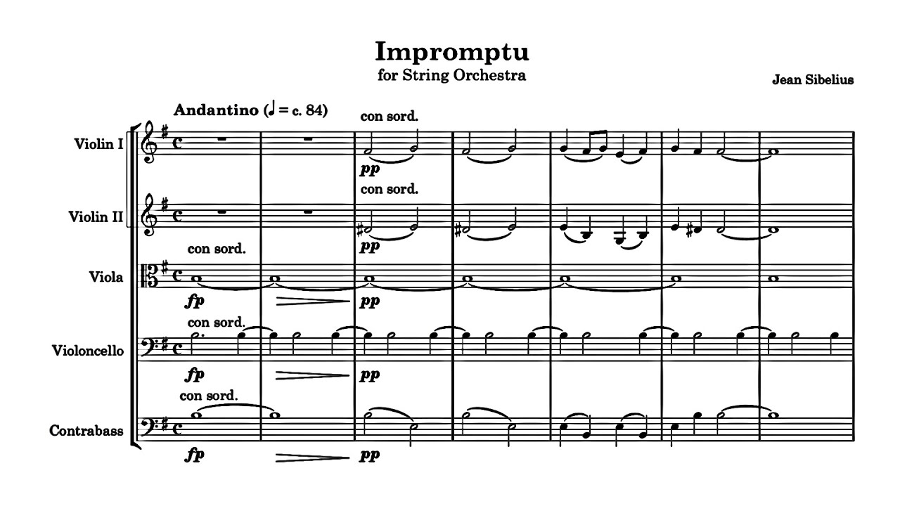 Sibelius - Impromptu for Strings Op. 5 (Score)
