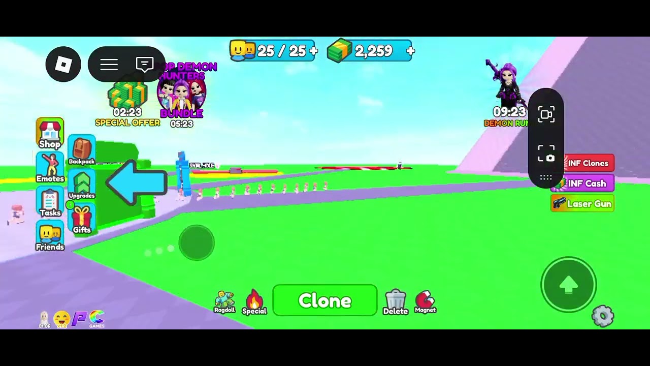 Playing roblox clone