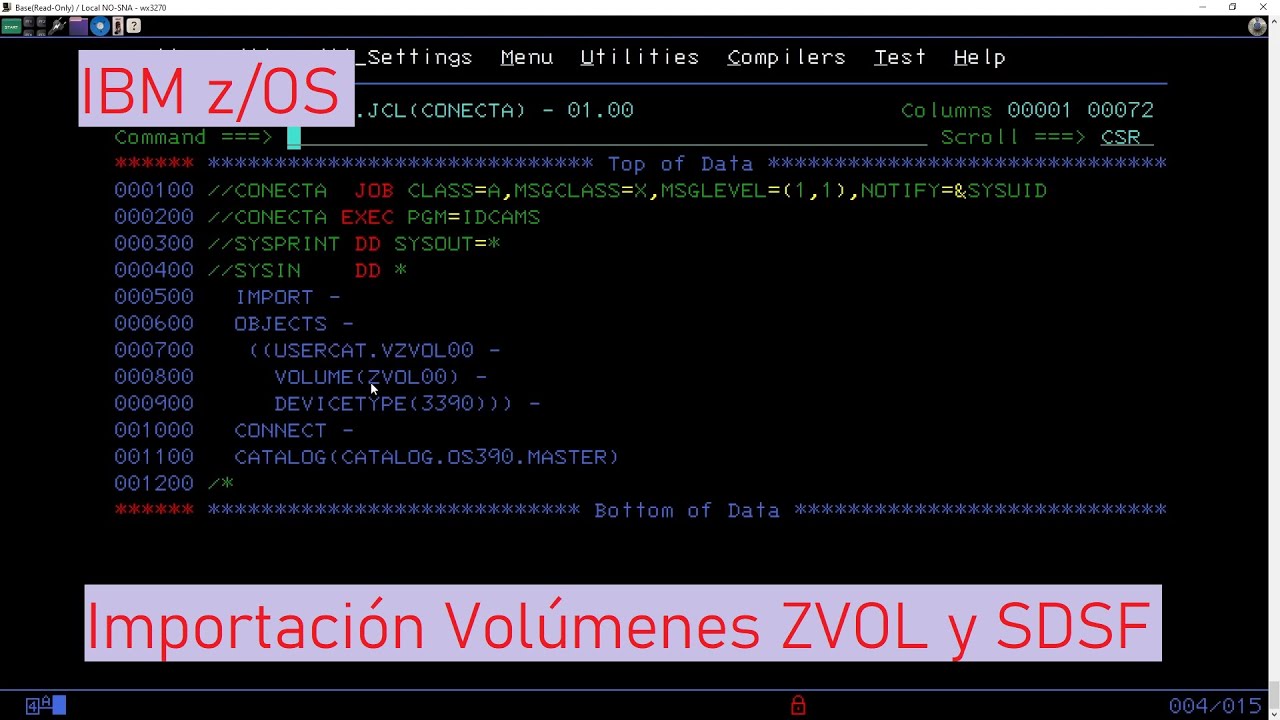 IBM z/OS: Importación de Volúmenes ZVOL y SDSF