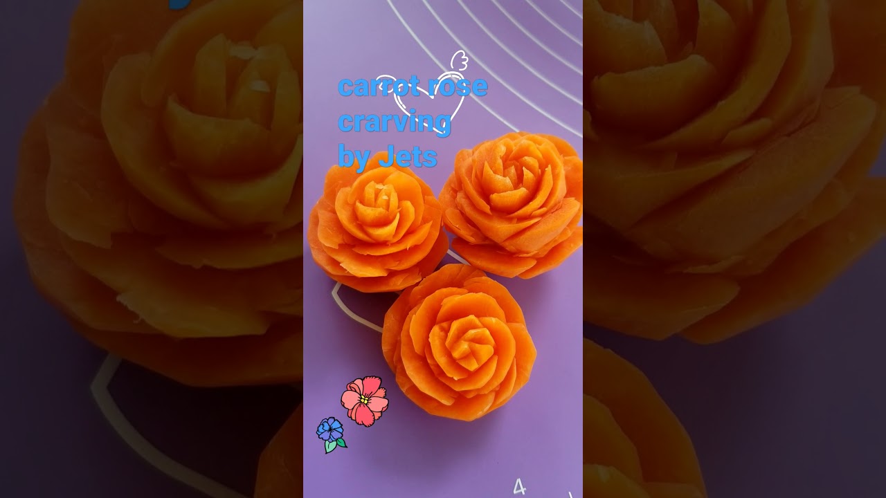 Carrots Rose/Flowers carving/Carrot rose craved