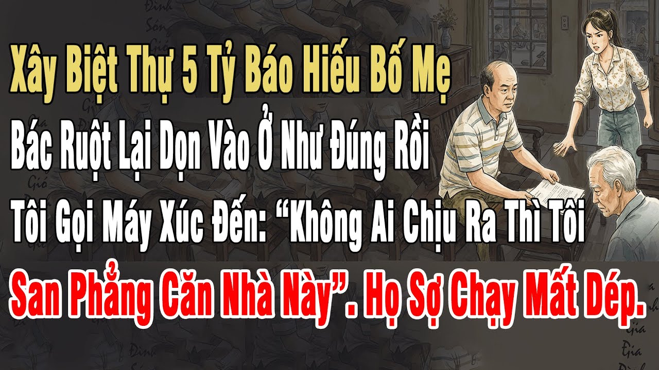 Xây Biệt Thự 5 Tỷ Báo Hiếu Bố Mẹ, Bác Ruột Lại Dọn Vào Ở. Tôi Lệnh “Ko Ai Chịu Ra Thì Tôi San Phẳng”