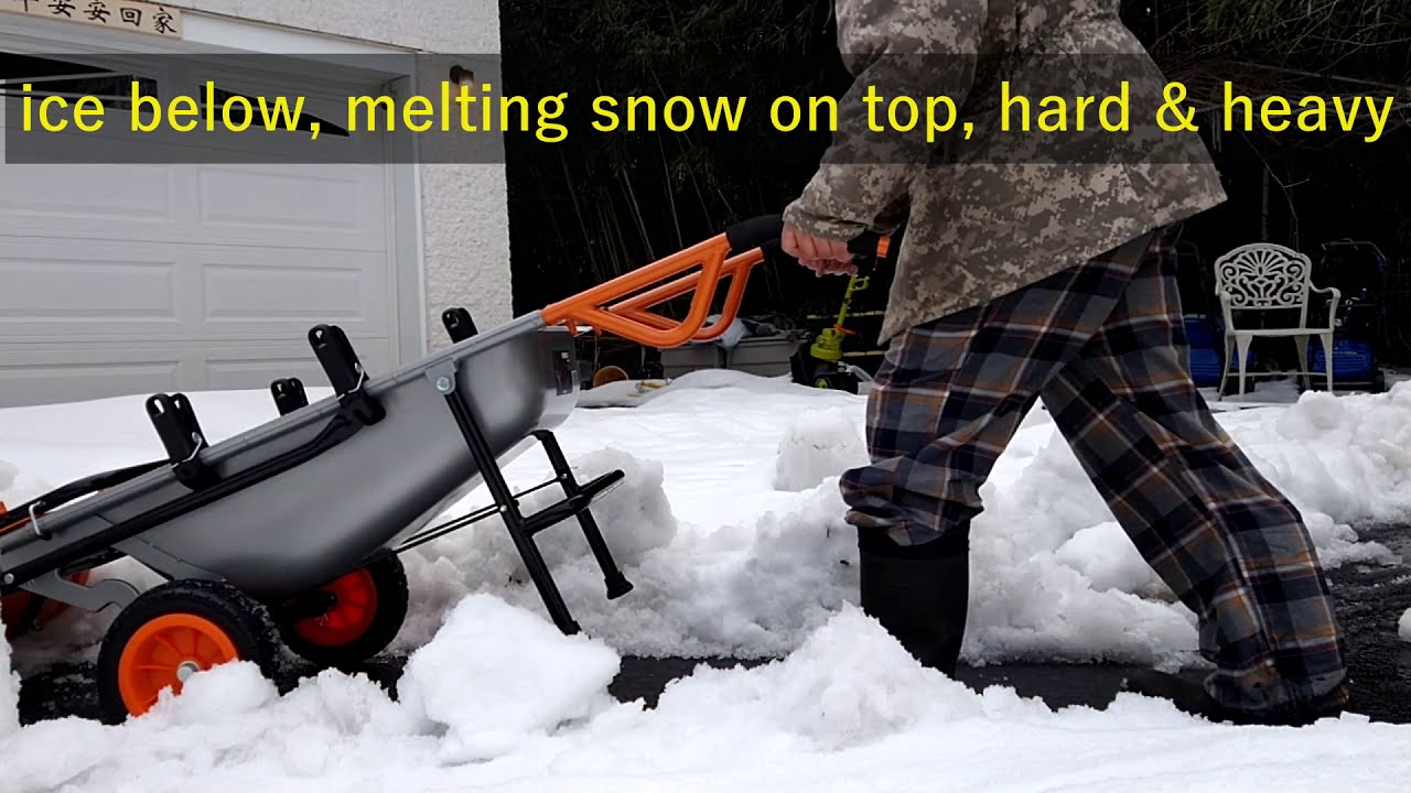 Harsh Test, damage and fix, WORX AEROCART SNOW PLOW