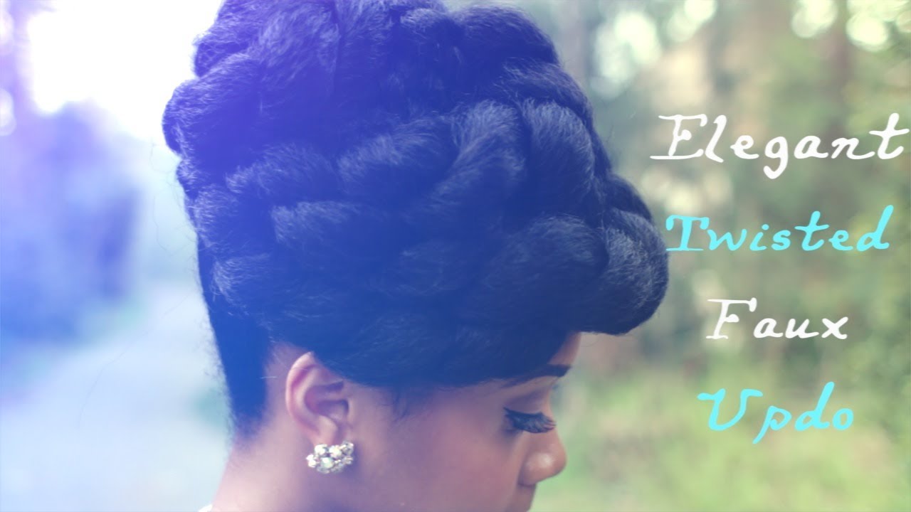 Faux Updo Protective Hairstyle Hair Tutorial on Natural Hair