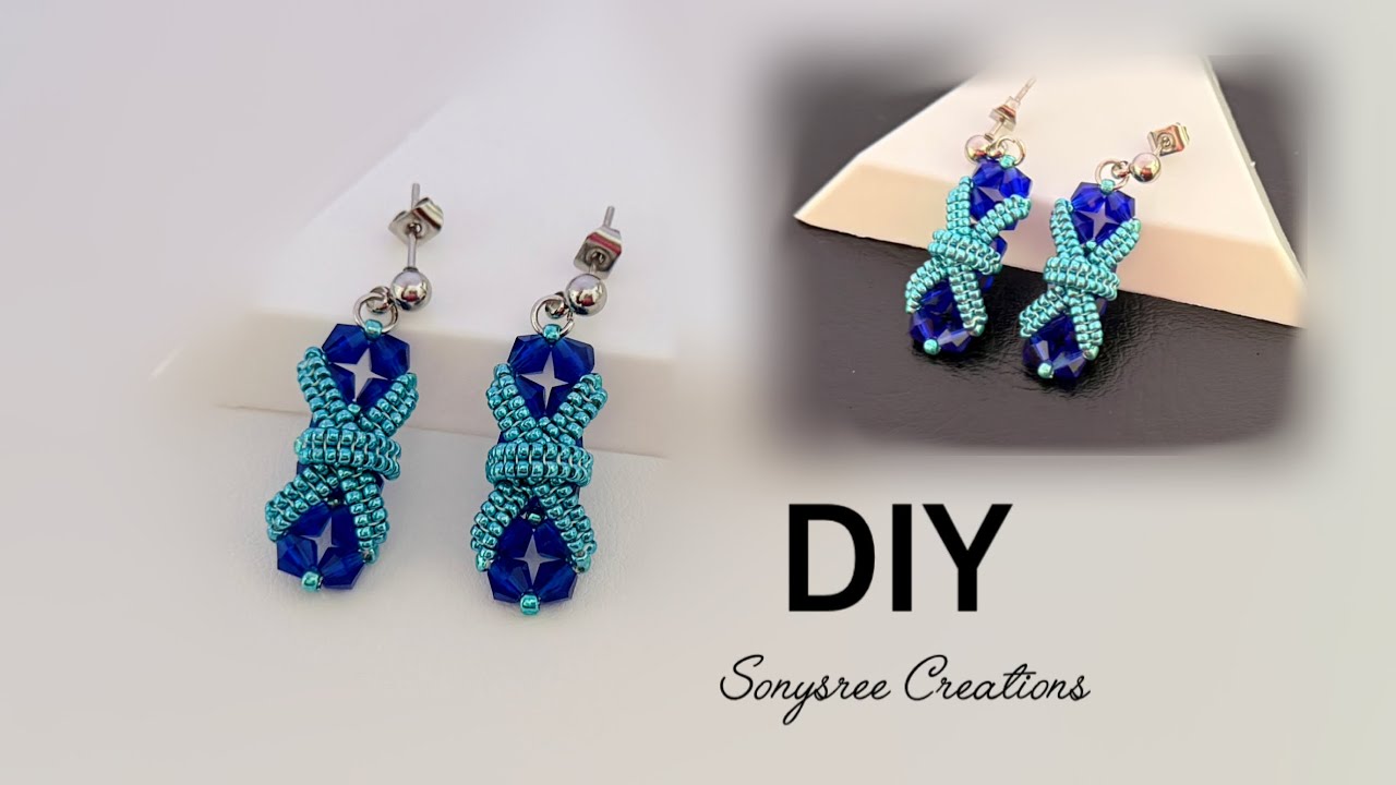 BOW Knot Earrings. How to make Beaded earrings. 