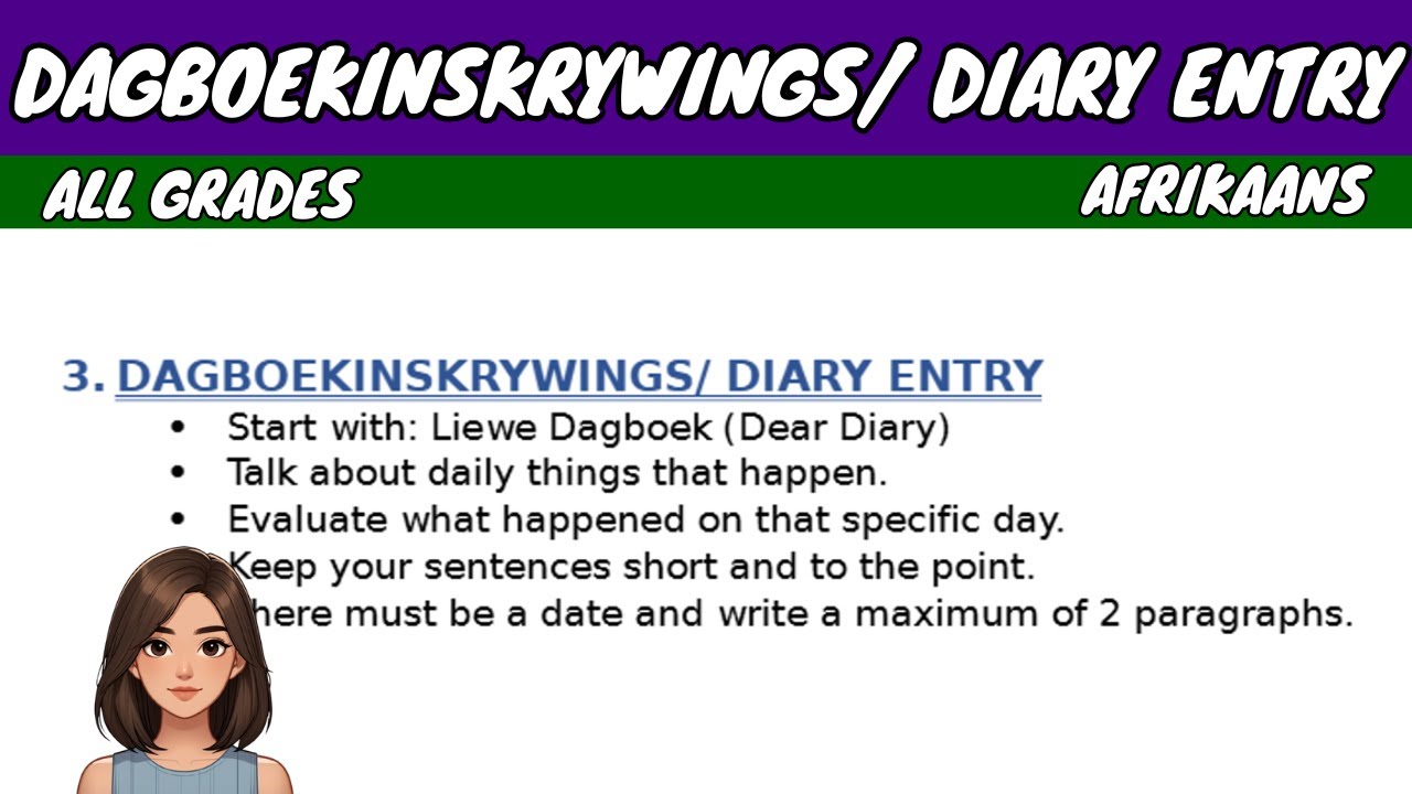 Dagboekinskrywings (Diary Entry) | Afrikaans