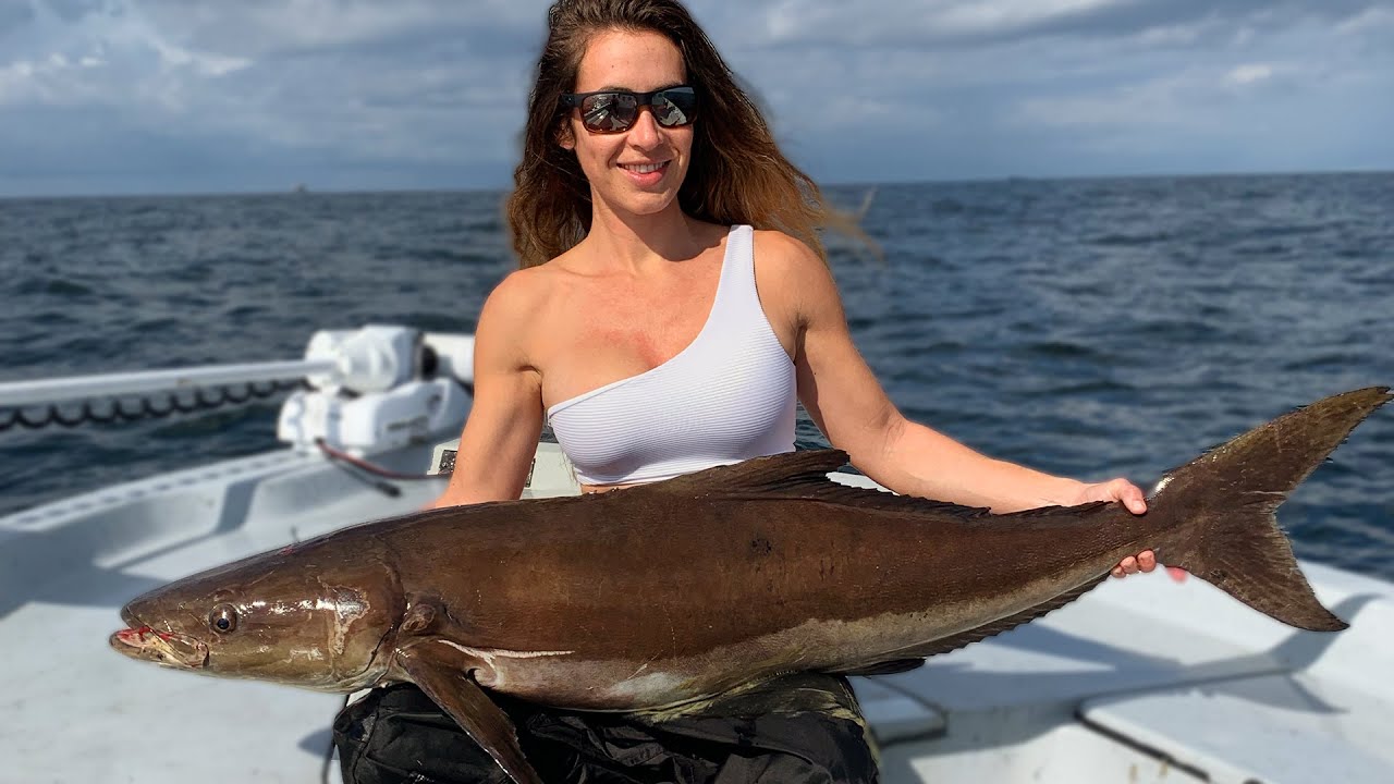 Girl vs MONSTER COBIA!! My New PB!