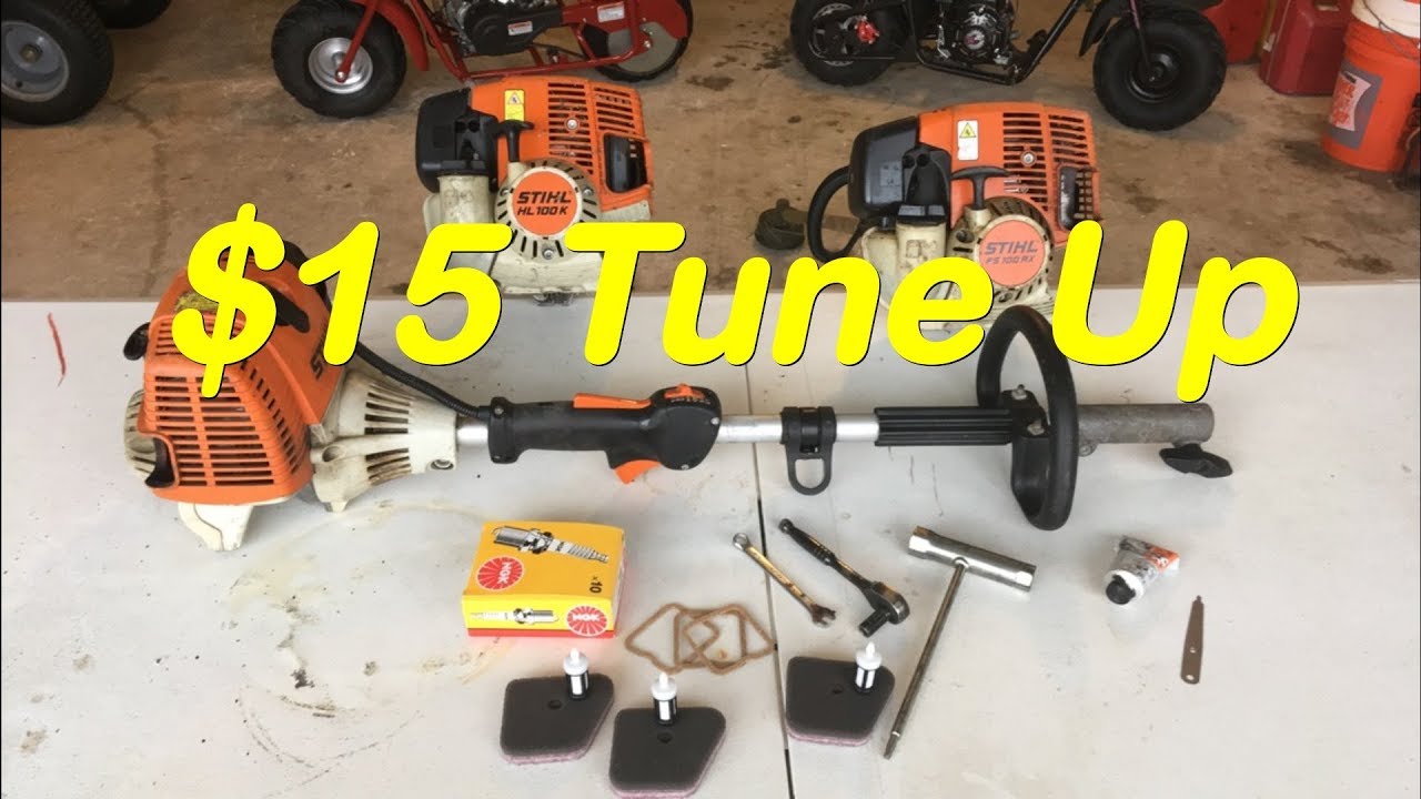 Как настроить газонокосилку Stihl FS 90, 100 и 110 4 Mix Weedeater — проверьте зазор клапана