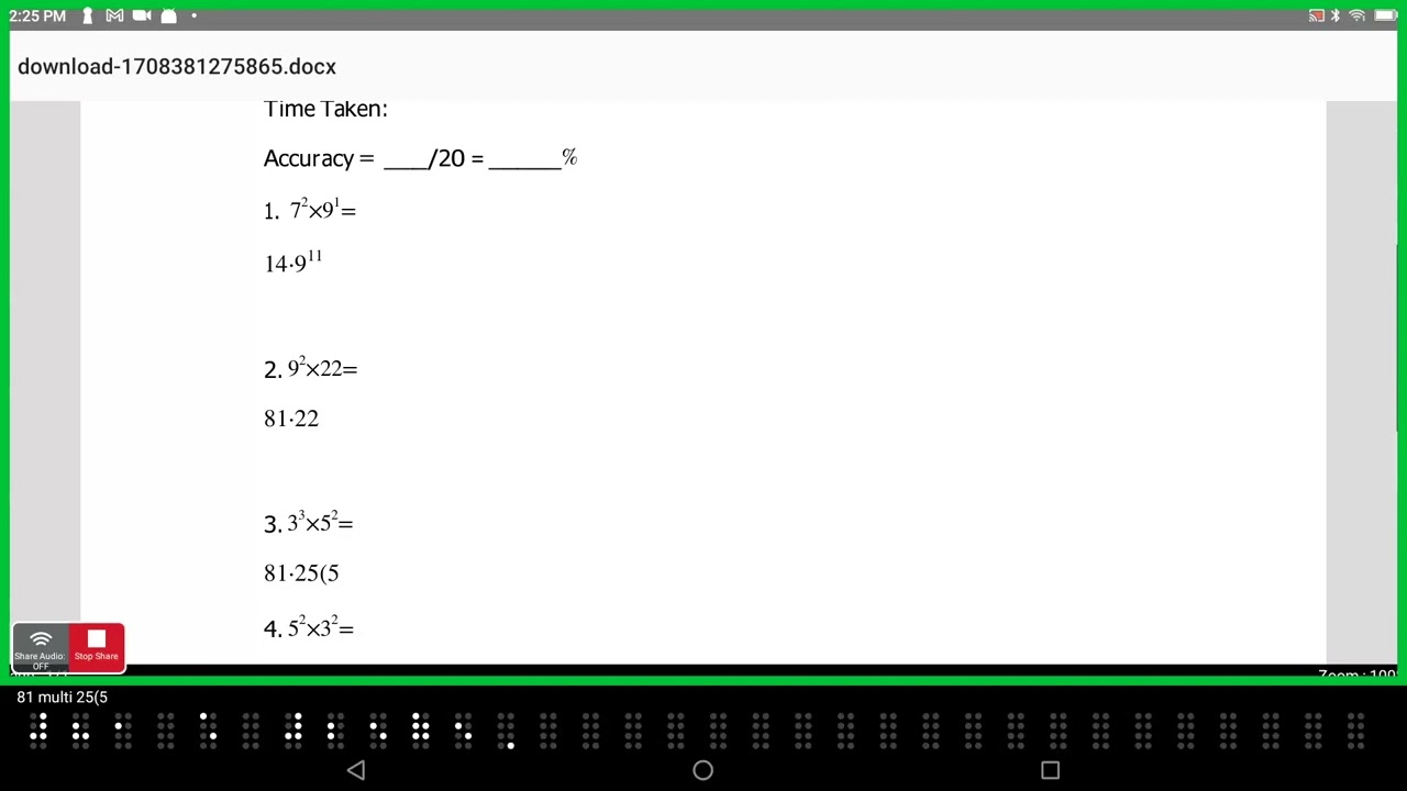 Braille Sense 6 Digital Math Demo