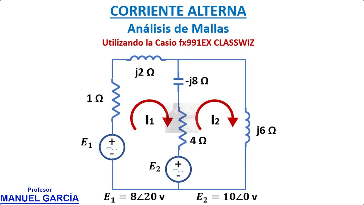 CORRIENTE ALTERNA - Análisis de mallas Ejemplo2