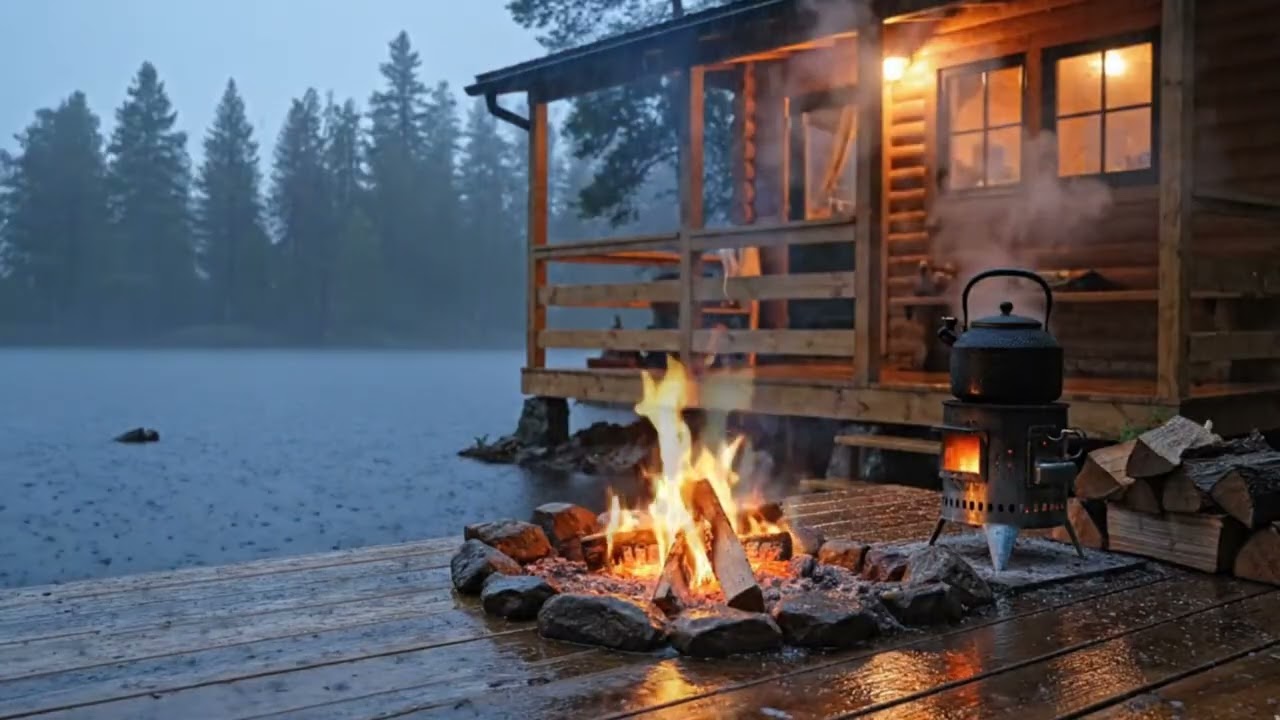Enjoying your rest during the rainy season accompanied by a campfire feels peaceful. Subscribe