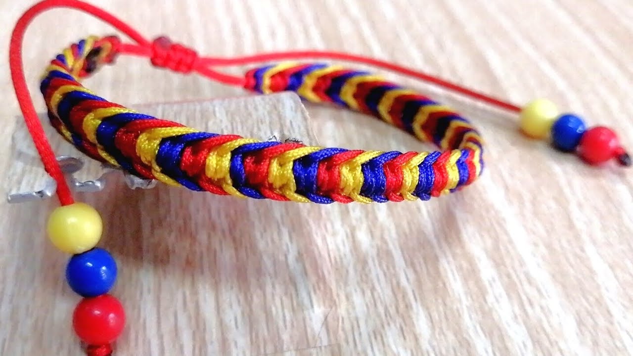 Cómo elaborar pulsera tricolor Ecuatoriano, Colombiano o Venezolano, con 2 métodos muy fáciles