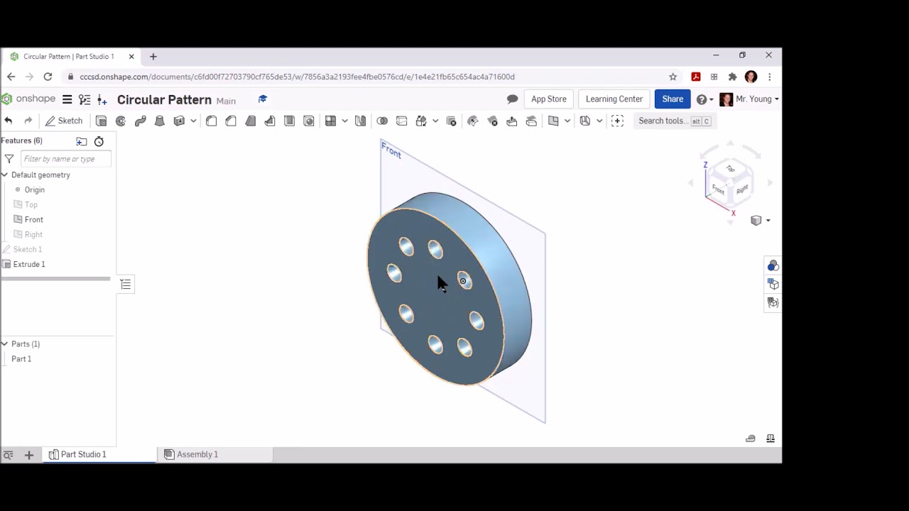 Circular pattern using OnShape