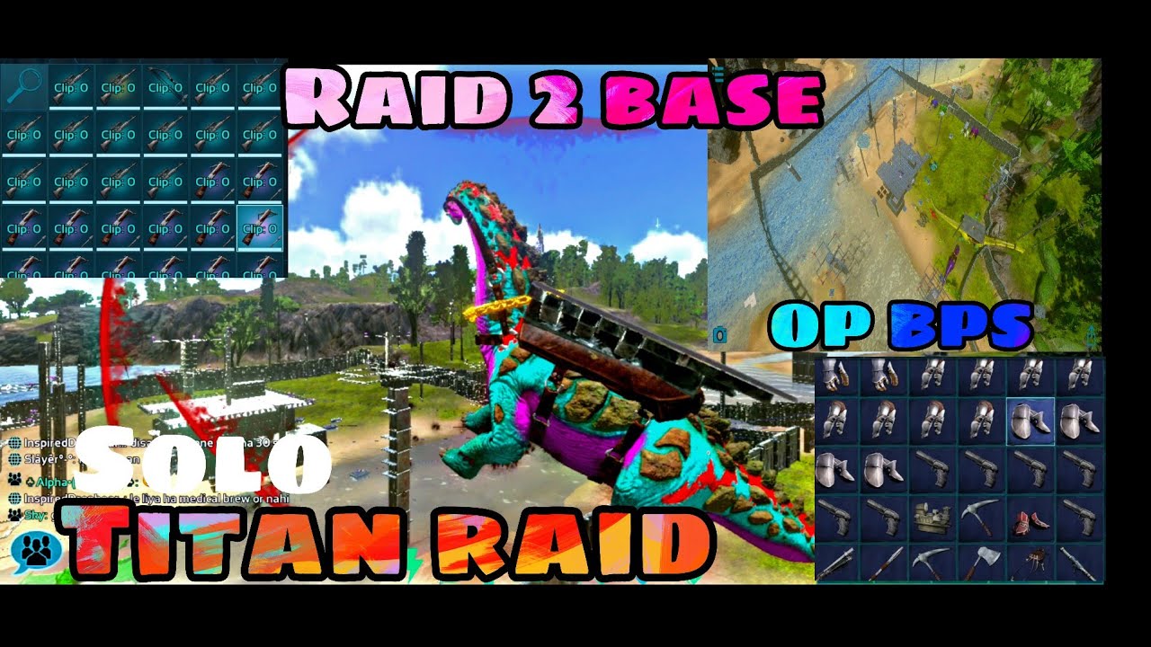 [ ARK MOBILE ] PVP WIPE carno Island Titan raid crazy loot