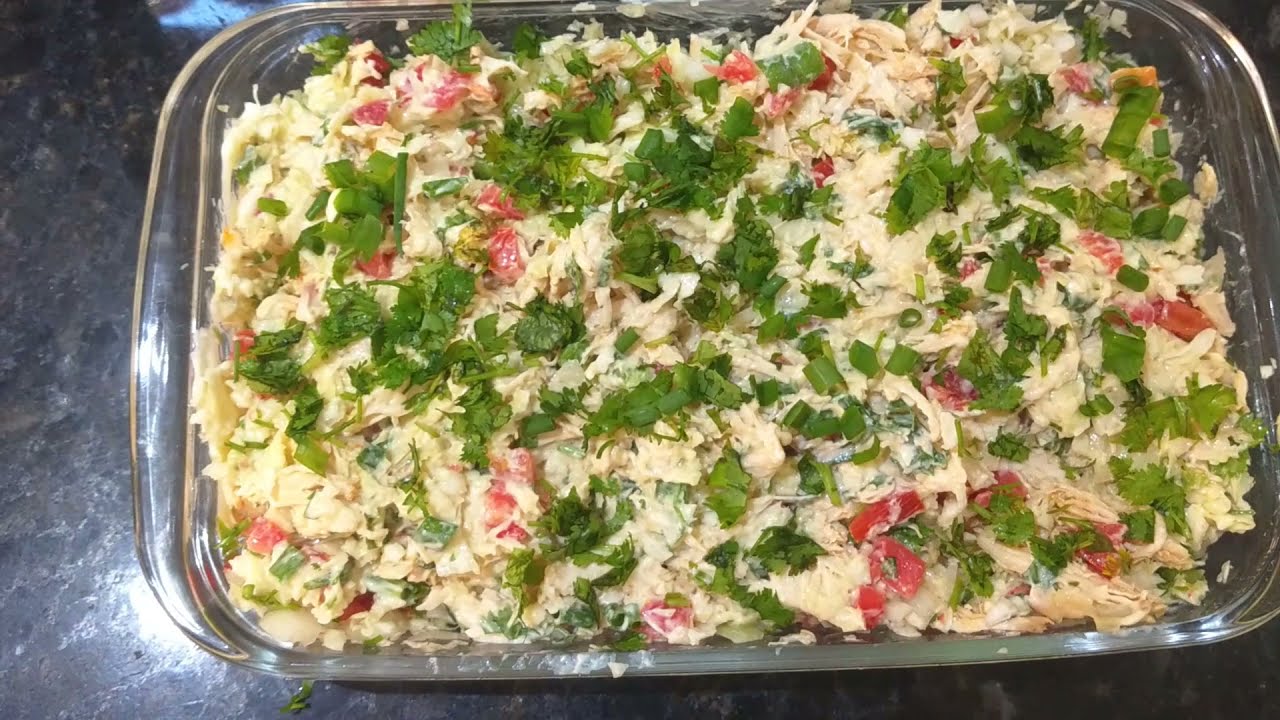 Salada de Repolho com Frango Desfiado - Delícia 😋😋😋 Saudável