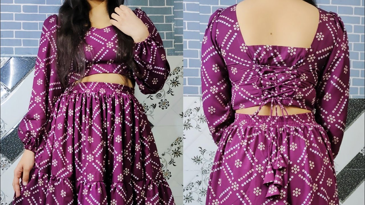 Designer Crop Top / Blouse Cutting And Stitching || Corset Back Design || Trendy Sleeves Design 