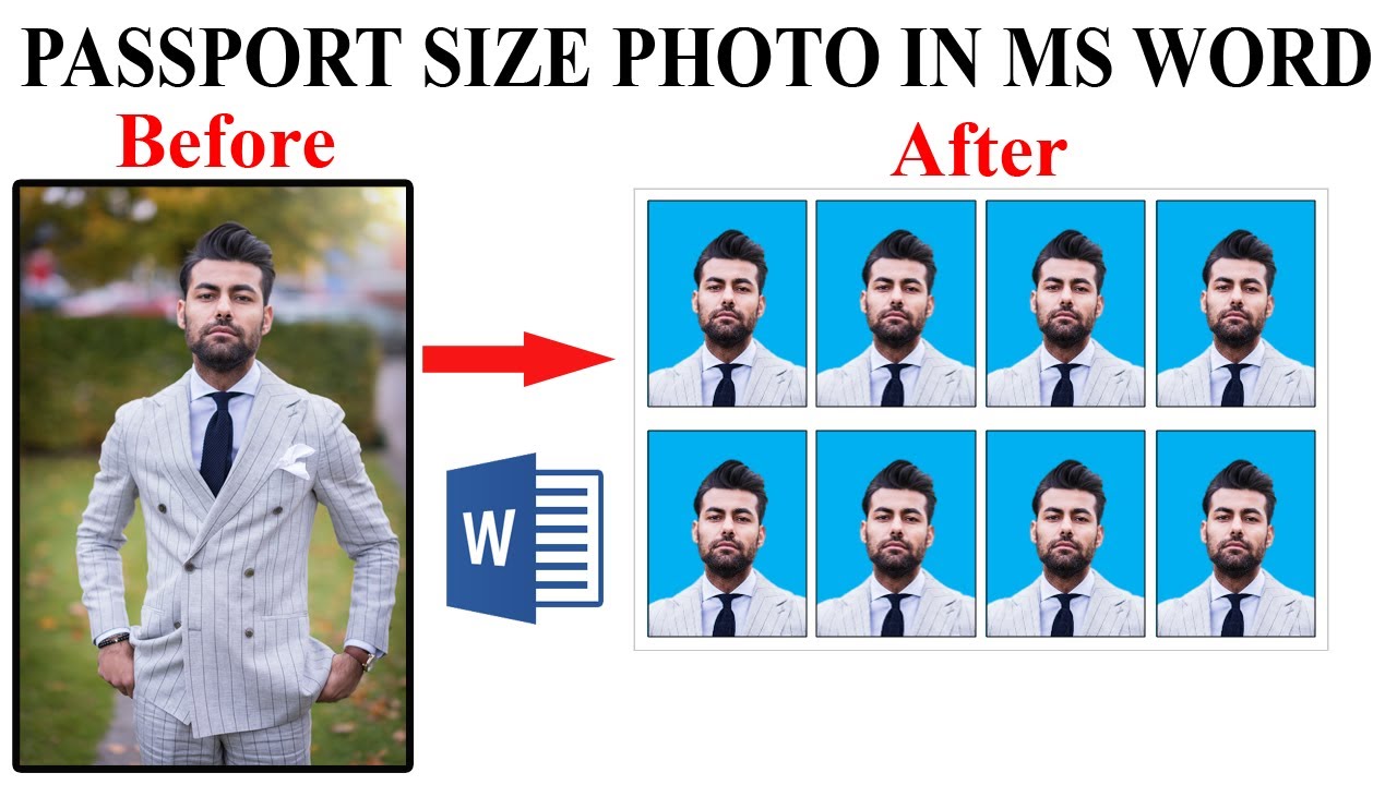 How to make printable passport size photo in ms word | How to make passport size photo