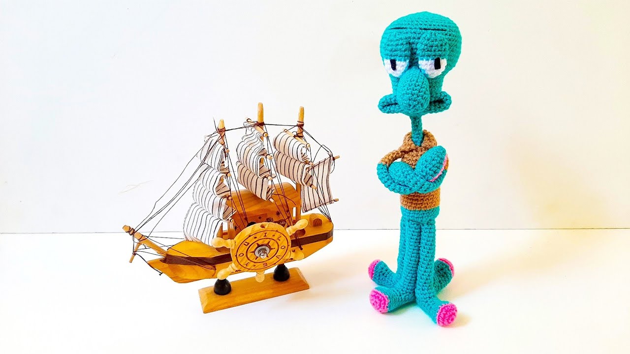 آموزش قلاب بافی عروسک اختاپوس _ پارت اول / crochet amigurumi squidward