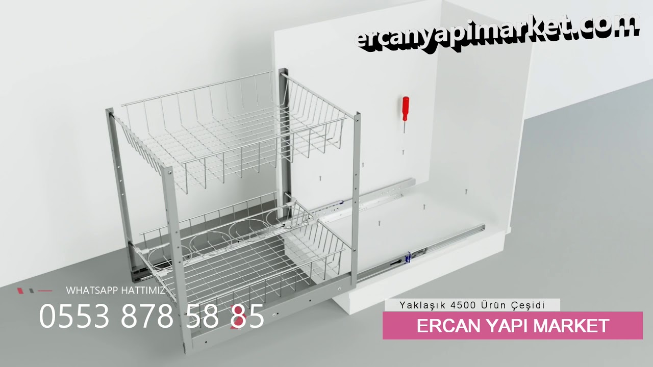 Starax Tezgah Altı 2 Sepetli Şişelik Ünitesi  UnderWorkbench Unit With 2 Baskets And Bottle Division