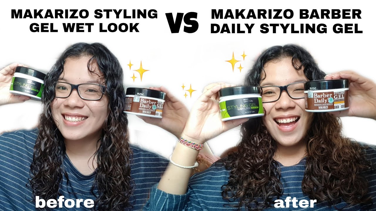 BATTLE Makarizo Styling Gel Wet Look VS Makarizo Barber Daily Styling Gel di Rambut Keriting!
