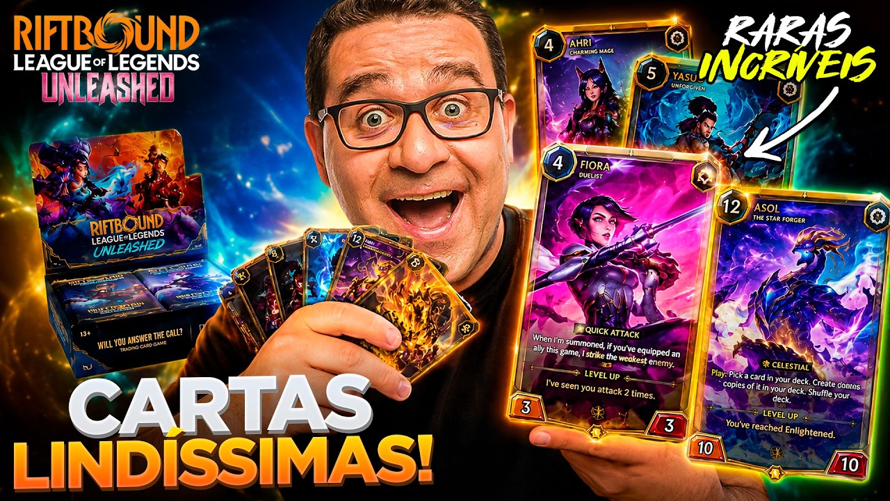 LEAGUE OF LEGENDS TEM CARTAS LINDAS - RIFTBOUND TCG