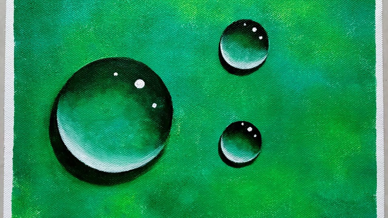 How to paint Water Drops in Acrylic Painting/Step by step Acrylic Painting/Water Drops Painting /