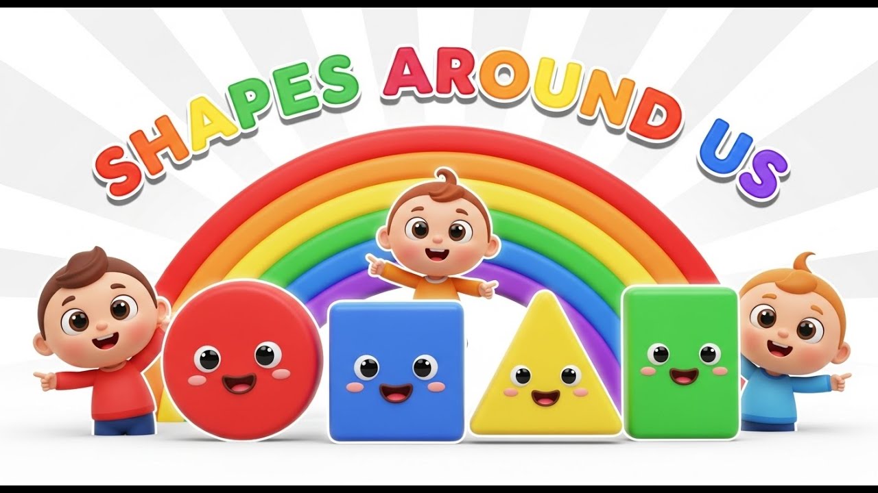 Shapes Everywhere! 🔵🟥🔺 | Learn Shapes with Fun 3D Cartoon for Kids