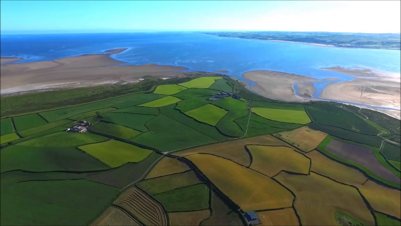 Ravenstown / Flookburgh 500 meter high slow pan view
