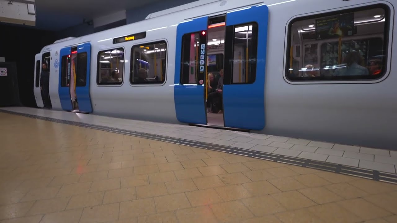 Sweden, Stockholm, subway ride from T-Centralen to Slussen
