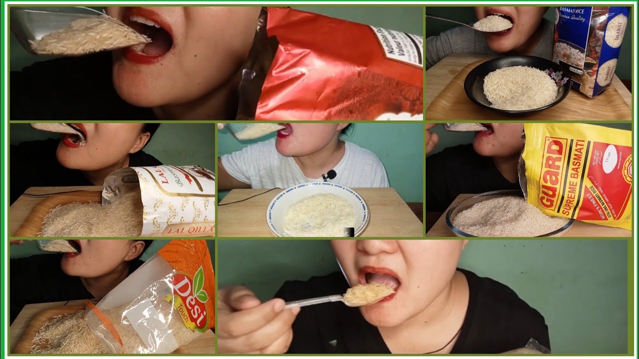 COMPILATION|| EATING RAW RICE THAT LONG GRAINS| @Joylorna8