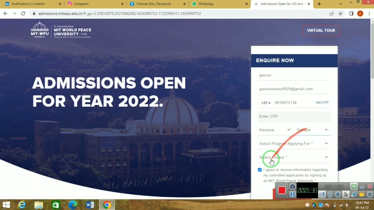 MIT University Pune Admission Process | Mit University Admission open 2022
