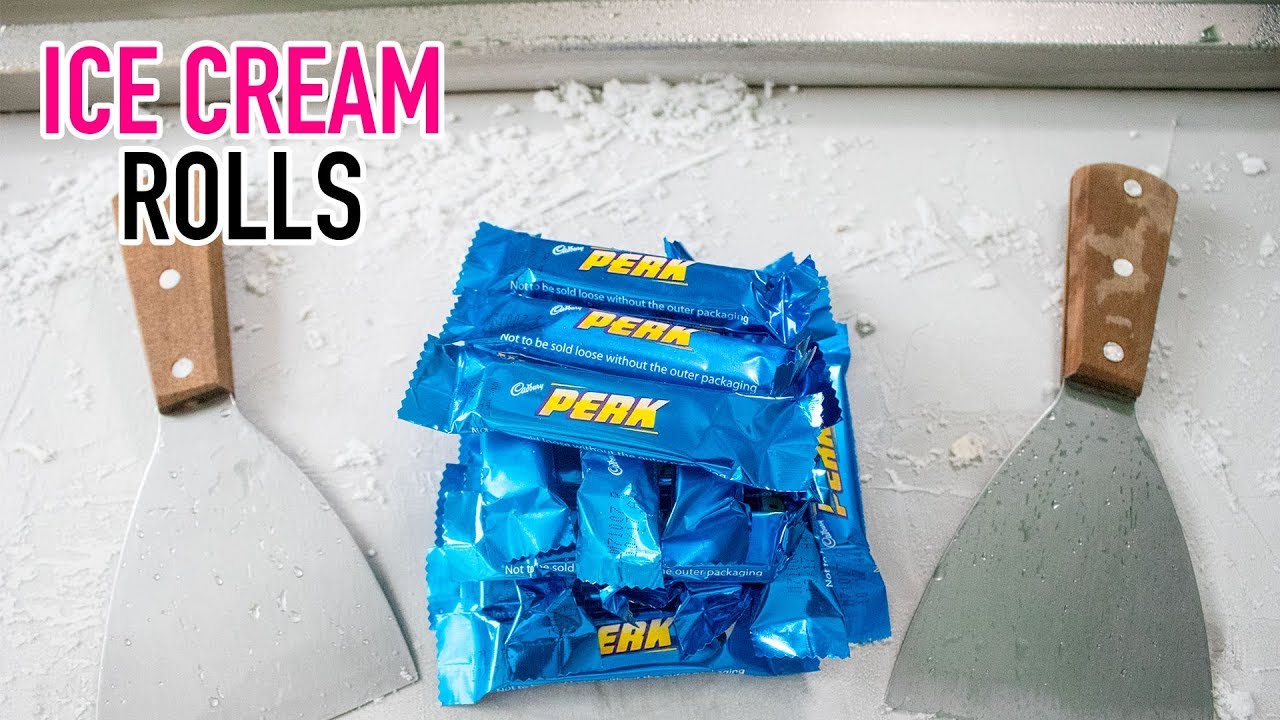 CADBURY PERK ICE CREAM ROLLS - SATISFYING ASMR VIDEO