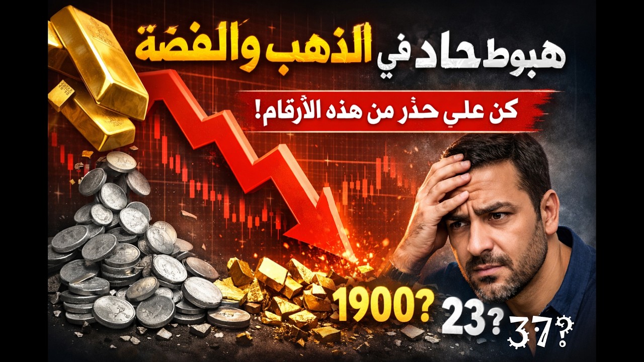 ⛔ هبوط حاد في الذهب والفضة - كن على حذر من هذه الأرقام #adelonsi #الذهب #الفضة #هبوط_حاد
