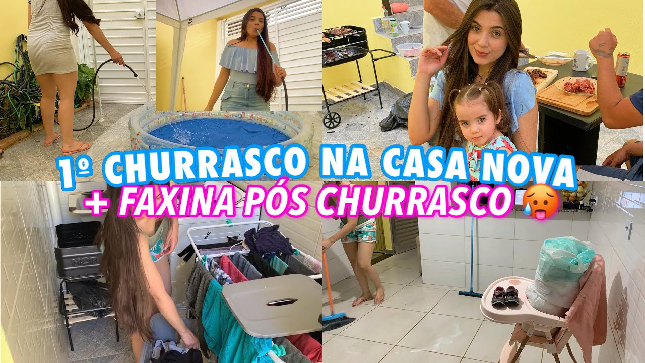 1º CHURRASCO NA CASA NOVA 🏡 🥩 🍖 + FAXINA COMPLETA PÓS CHURRASCO, FICOU MUITO SUJO 😩