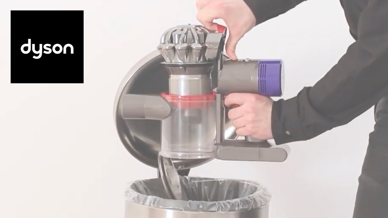 How to empty the bin on Dyson V8&trade; cord-free vacuum | Hygienic dirt disposal guide