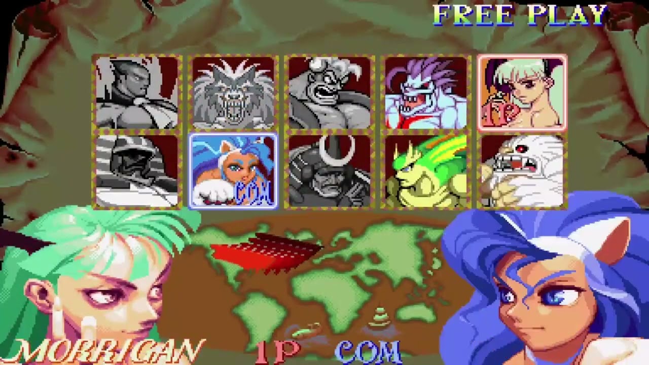 Darkstalkers Morrigan playthrough and ending