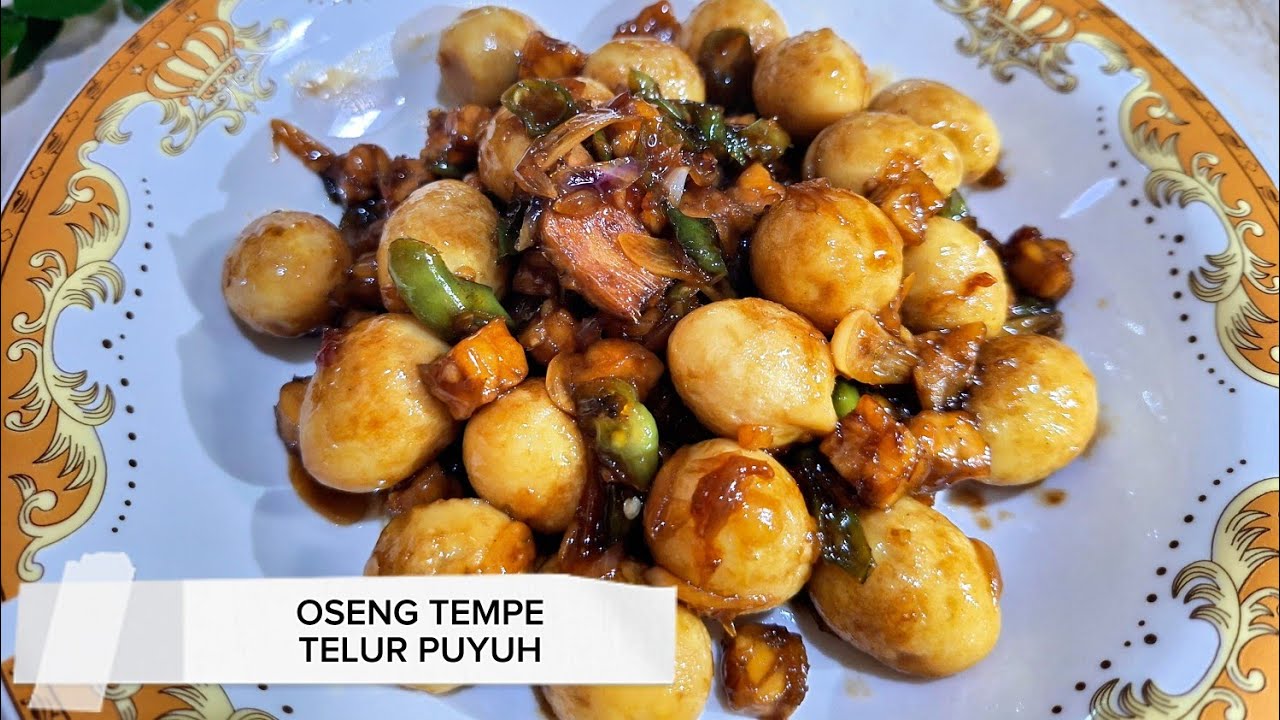 MASAK TEMPE TELUR PUYUH BUMBU KECAP, OSENG TELUR KECAP PEDAS MANIS