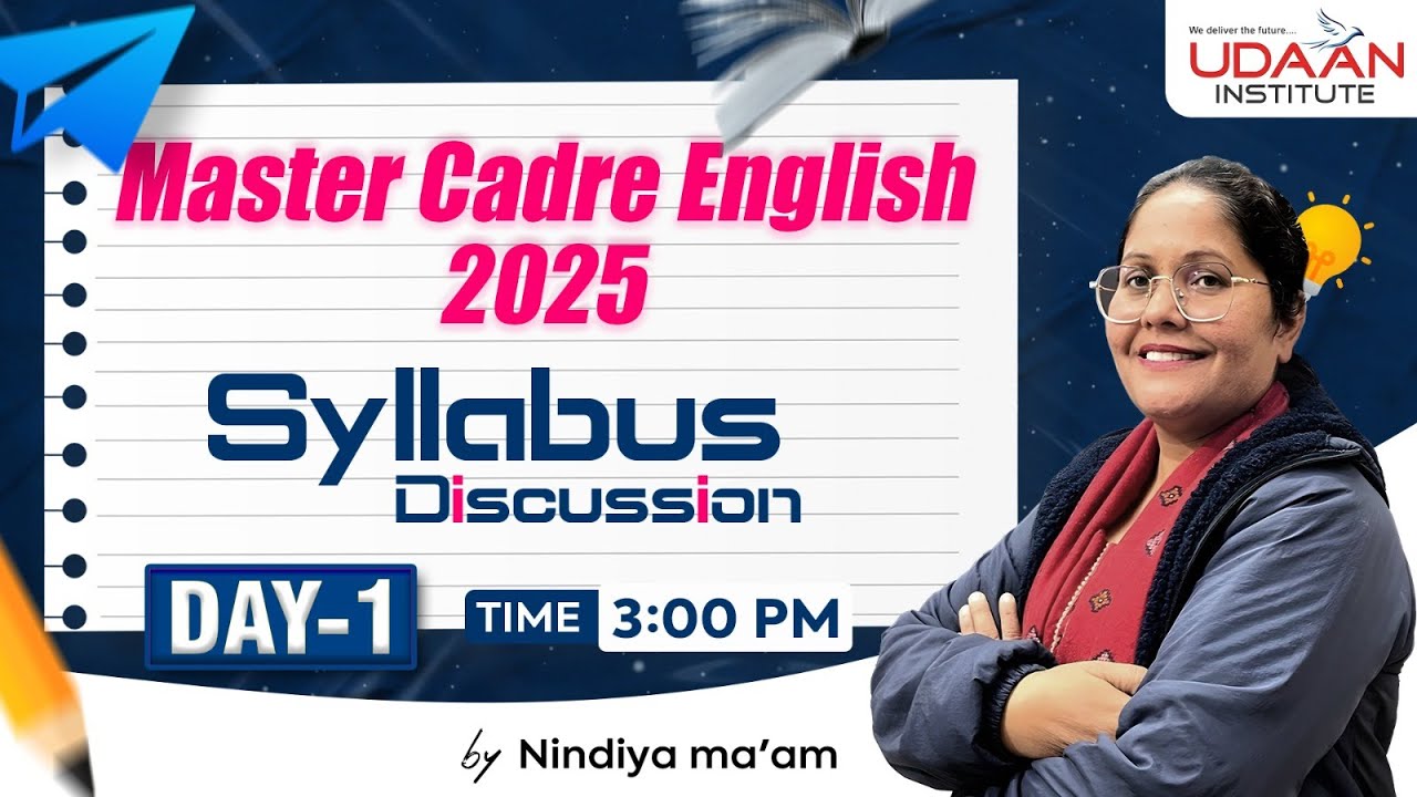 Syllabus Discussion | Day-1 | Master Cadre English 2025 | By Nindiya Ma'am