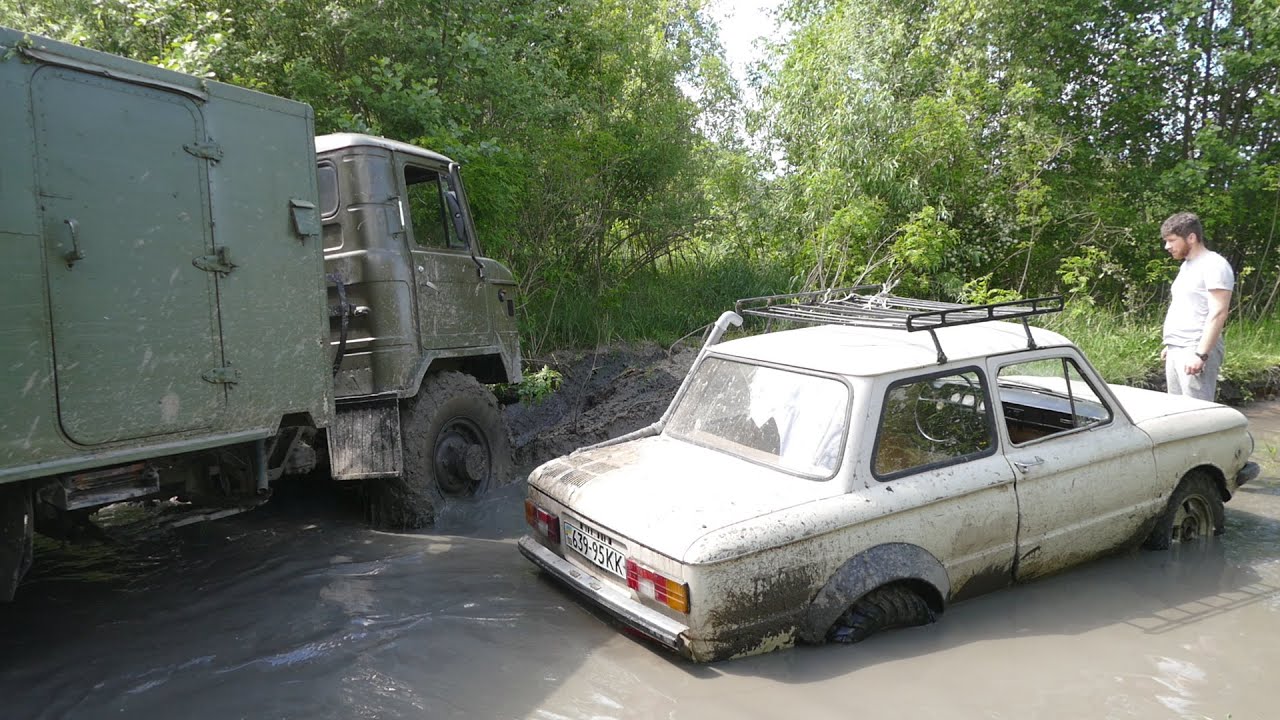 ГАЗ-66 и ЗАЗ-968м лучшие, колесо PINZGAUER не хочет в болото, джентльмен в трусах исполняет