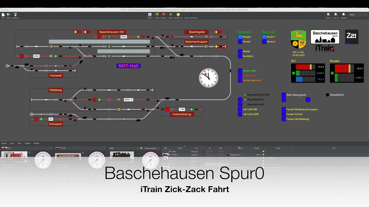 Baschehausen Spur0 - iTrain Zick-Zack Fahrt