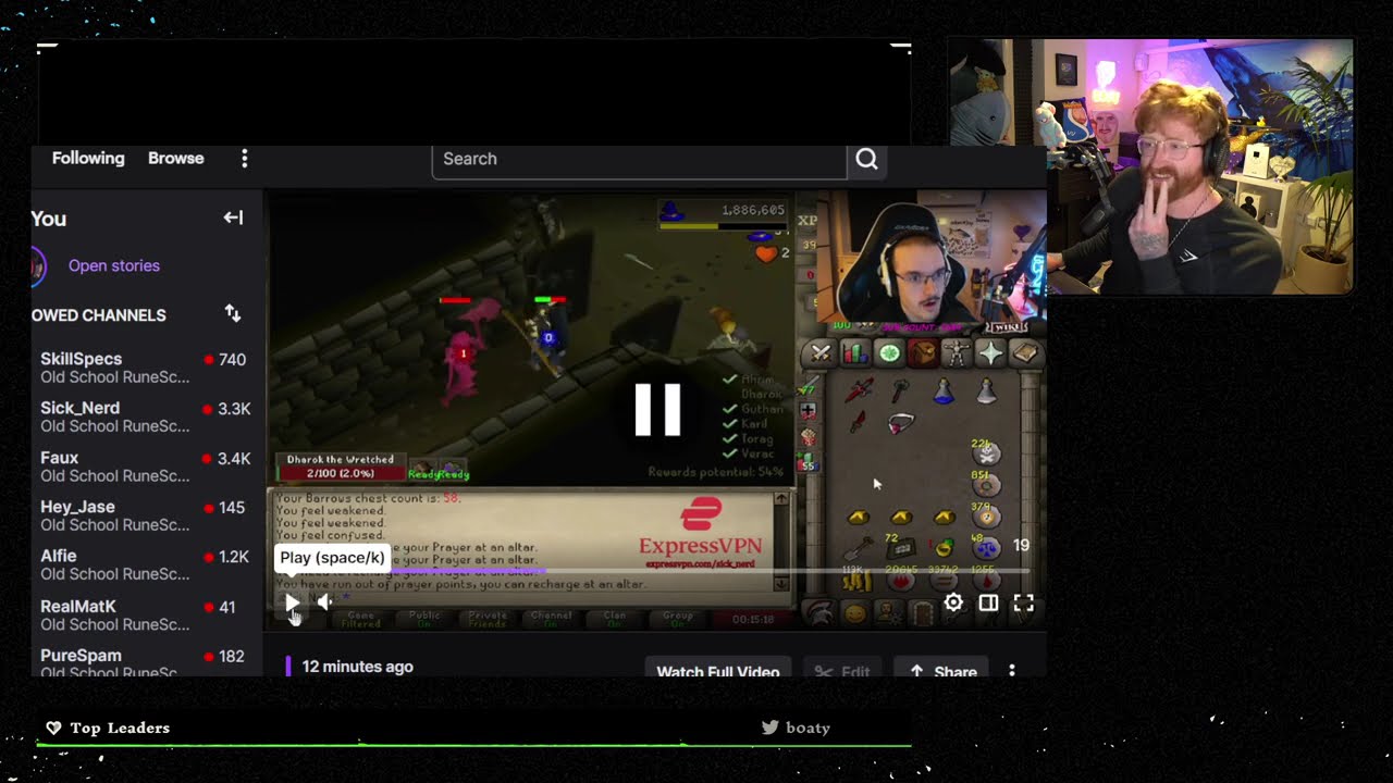 Sick Nerd insane Dharok chance