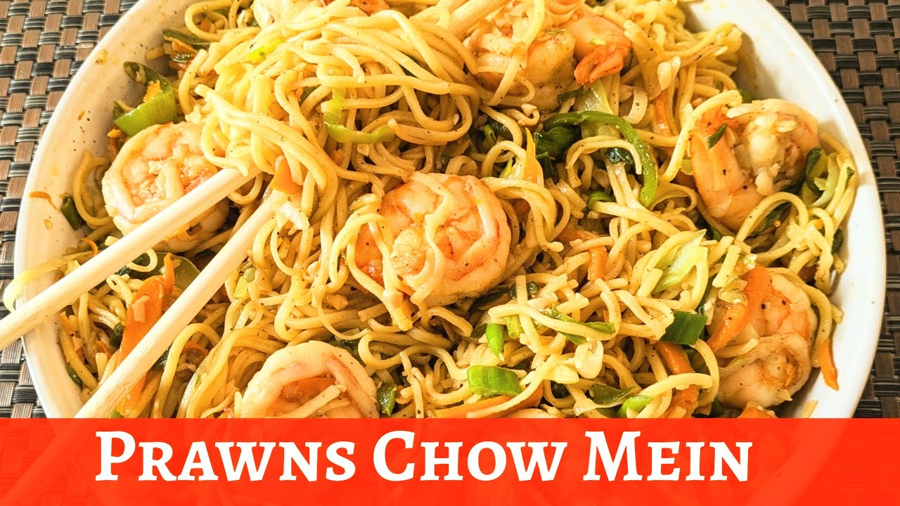 Prawns Chow Mein Noodles | Street Style Prawn Noodles Recipe | Easy Indo-Chinese Dinner Recipe