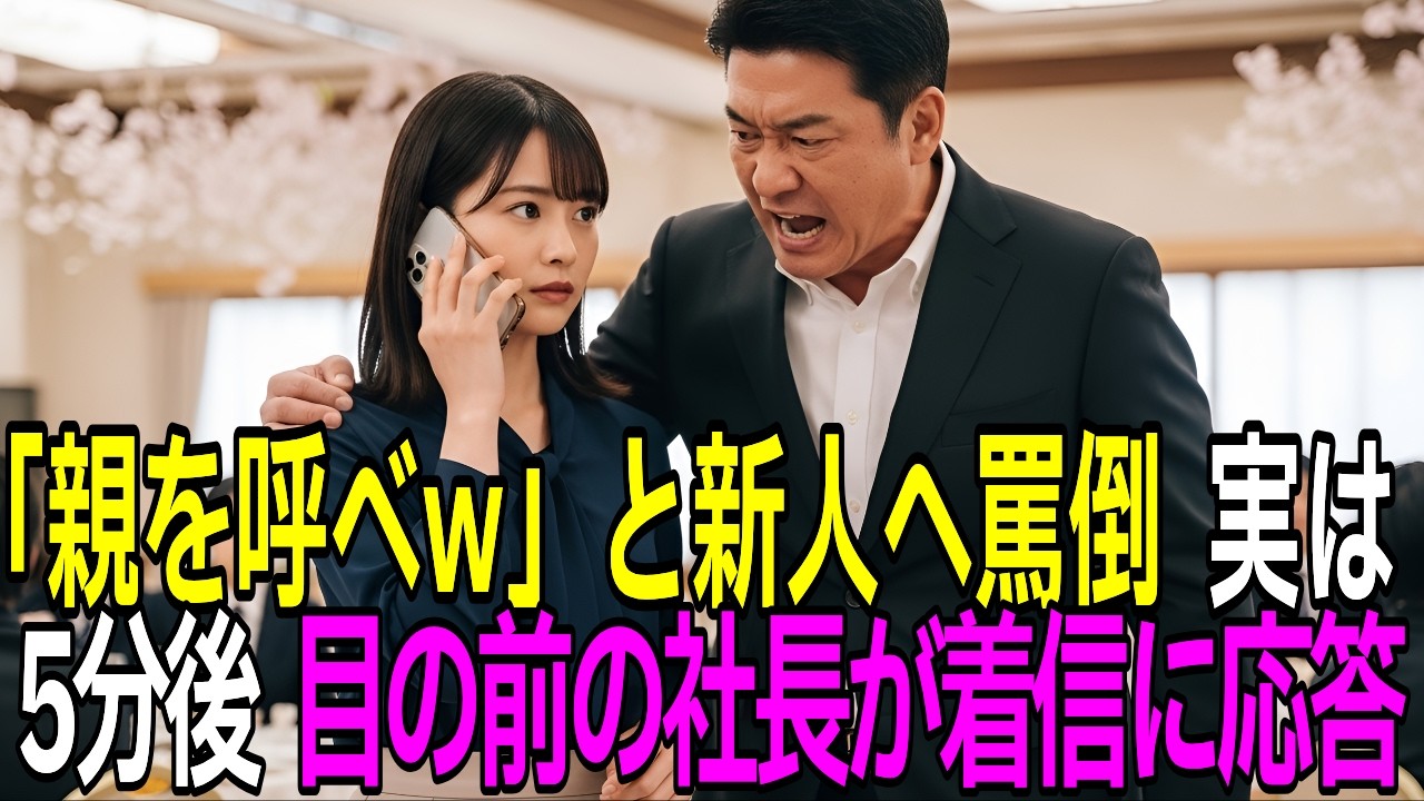 「親を呼んでみろ！w」社長の娘と知らず歓迎会で侮辱する部長→5分後、目の前の社長が着信に応答。娘「パパ、粗大ゴミが呼んでますw」【感動する話/朗読】