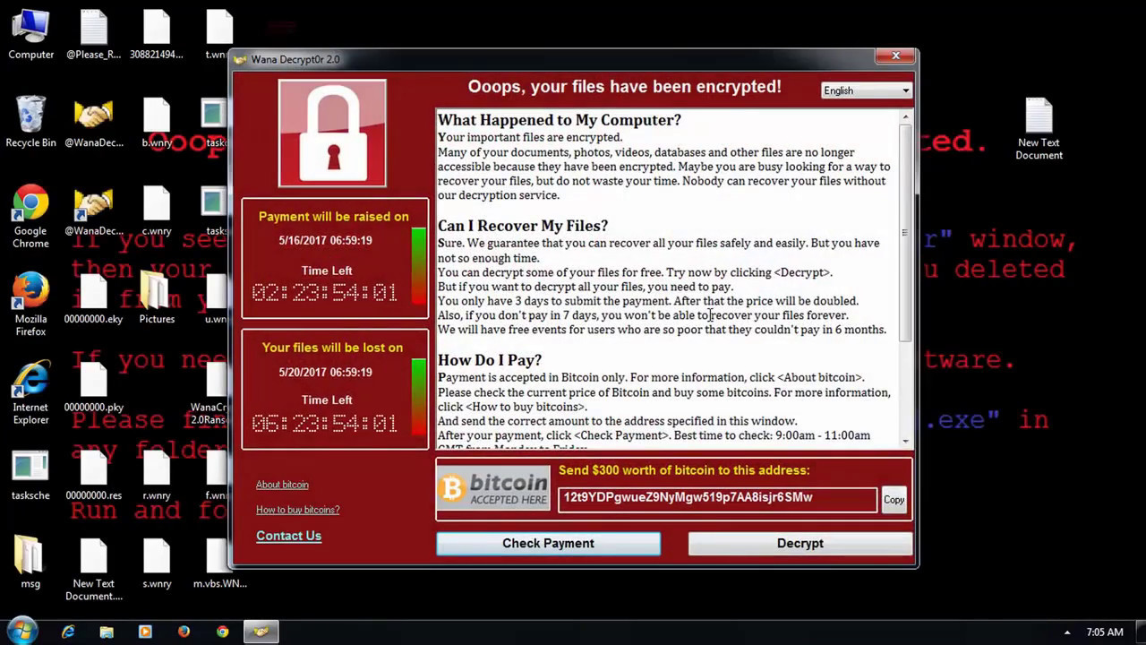 Hướng dẫn ngăn chặn Virus tống tiền WannaCry