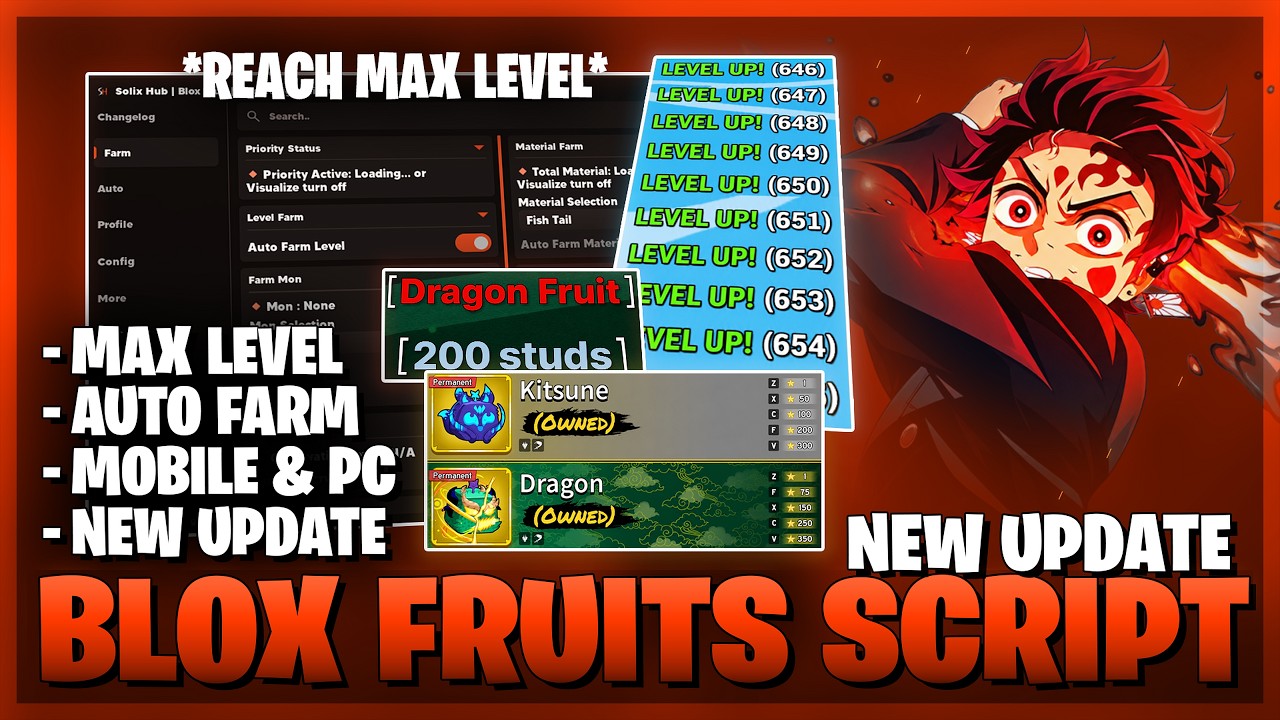 [🔥] Скрипт для Blox Fruits &mdash; без ключа, автофарм, Fruit Sniper, автопрокачка и другое! 🔥